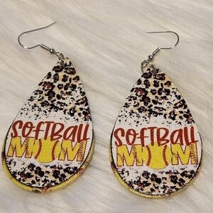 Softball Mom Earrings, Sport Mom Earrings - Handmade